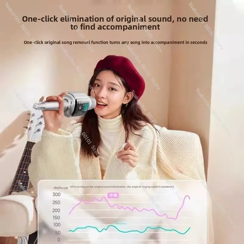 Bluetooth Integrated Sound‑Card Microphone, Home Recording Singing Live‑Streaming Mic for Mobile Phone For H9pro