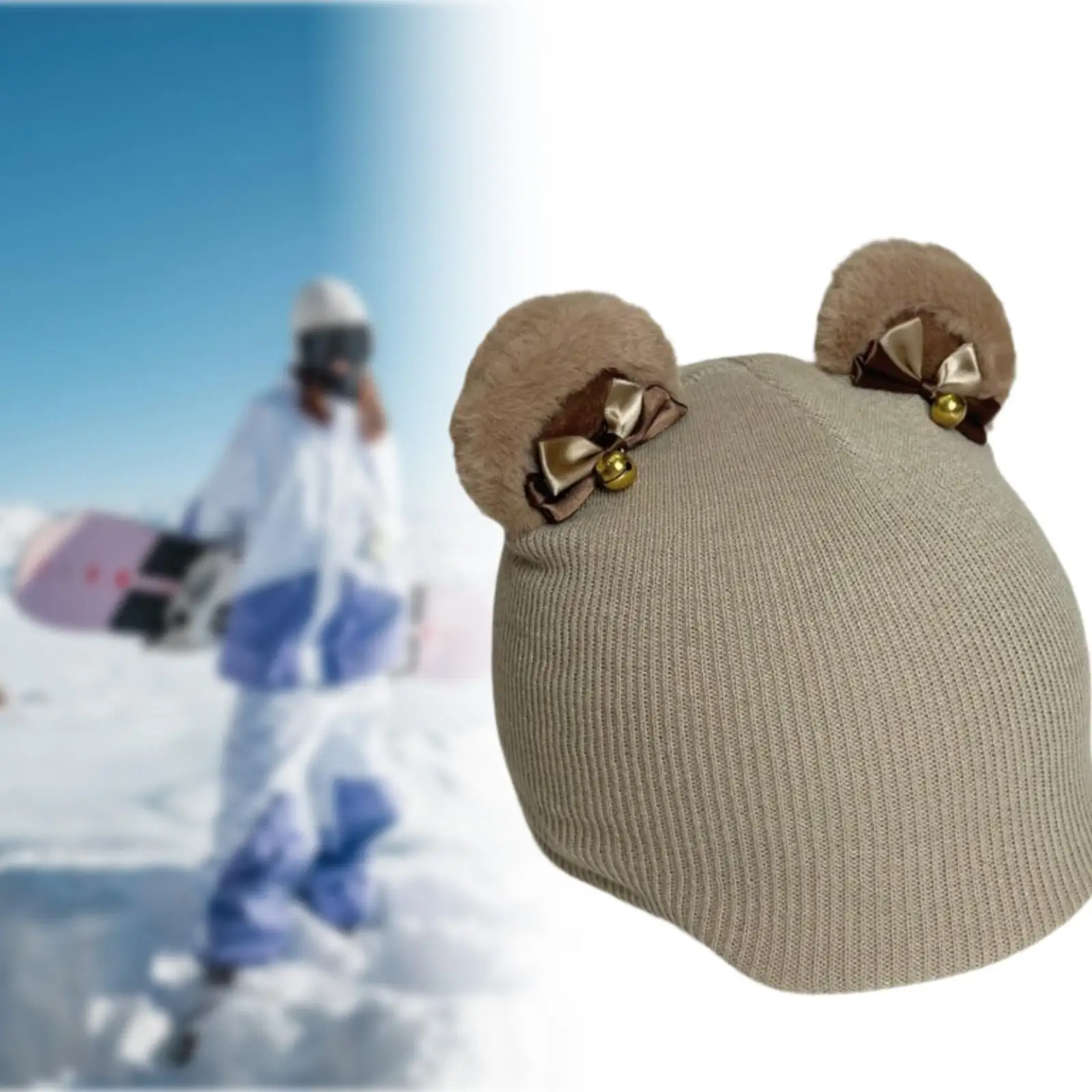 Capa para capacete de esqui com orelhas de urso, snowboard, acessórios convenientes para capacetes de inverno
