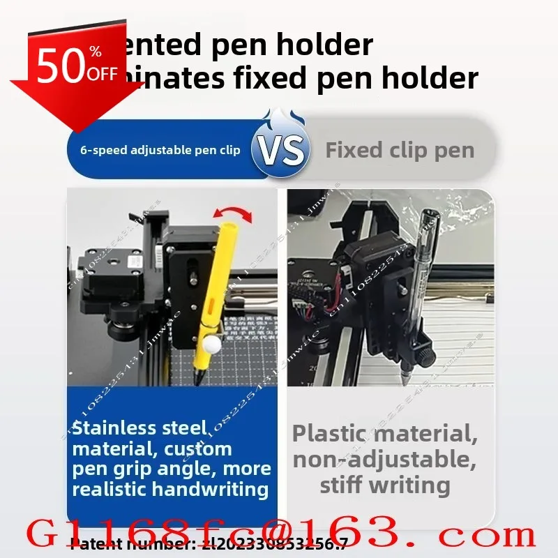 Intelligent fully automatic writing robot imitates human handwriting, takes notes, fills out forms, and is a book copying tool