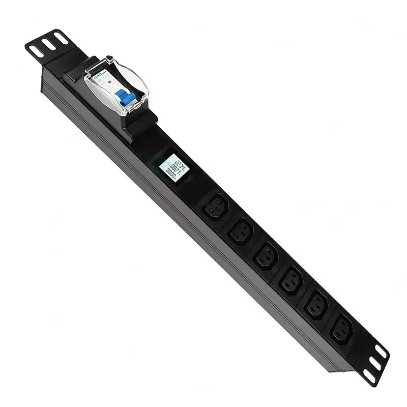 

China IDC 30A Industrial Plug Power Distribution Unit, Aluminum Housing LCD with Metering Function 6 Sockets 220-250V C13 Socket