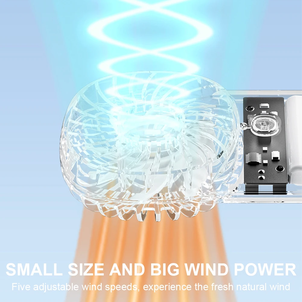 مروحة تبريد هواء للجيب قابلة للتعديل، مروحة كهربائية شخصية بقدرة 1200 مللي أمبير في الساعة، مروحة محمولة صغيرة للتخييم والسفر في الهواء الطلق