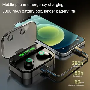 Newest Wireless Bluetooth Earphones G02 TWS MINI V5.0 9D Stereo IPX7 Waterproof 3300mAh LED Smart Power Bank AliExpress