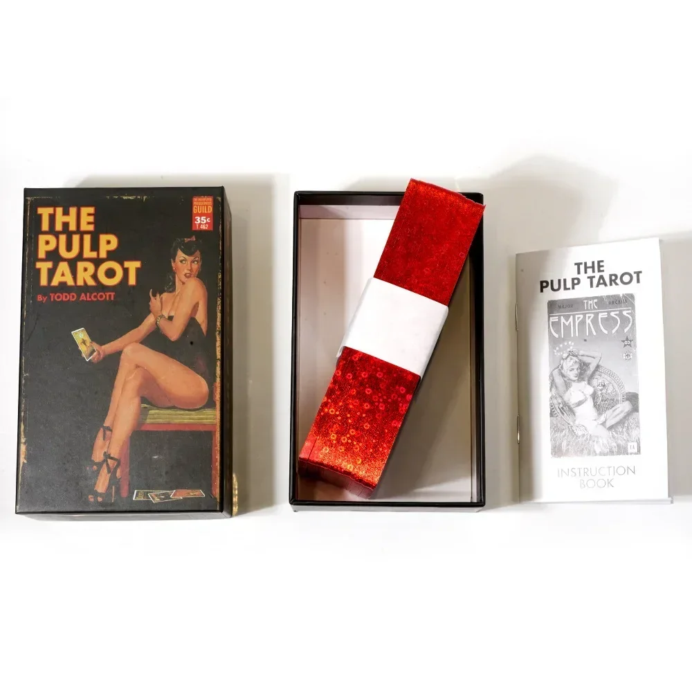 

Пульп Таро 78 карт 1: 1, размер, руководство по позолоченным краем, книга Таро