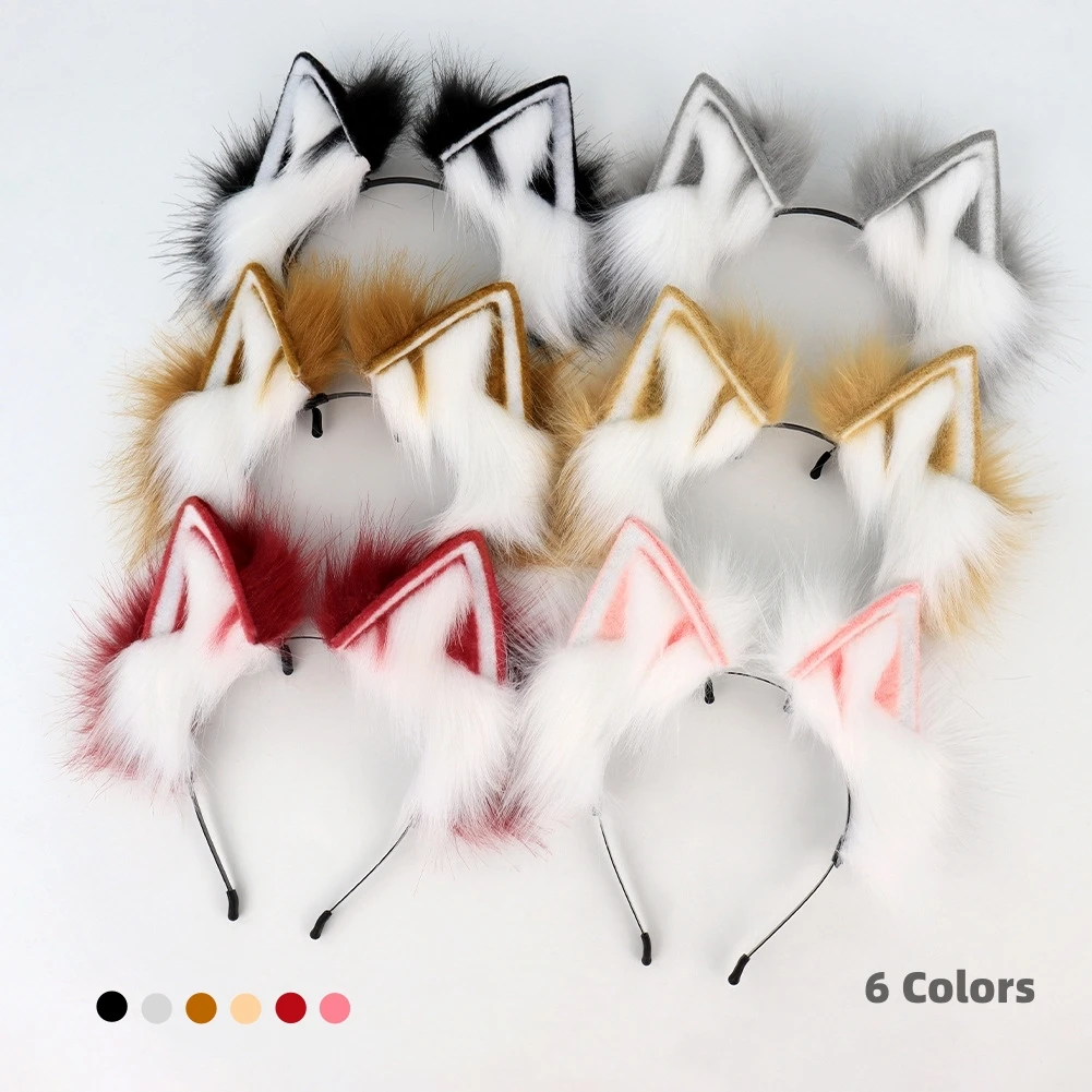 Lolita Fox Ear Hair Hoop Japanese Plush Cat Ear KC Animal Ear Hair Clip Internet Celebrity Performance puntelli