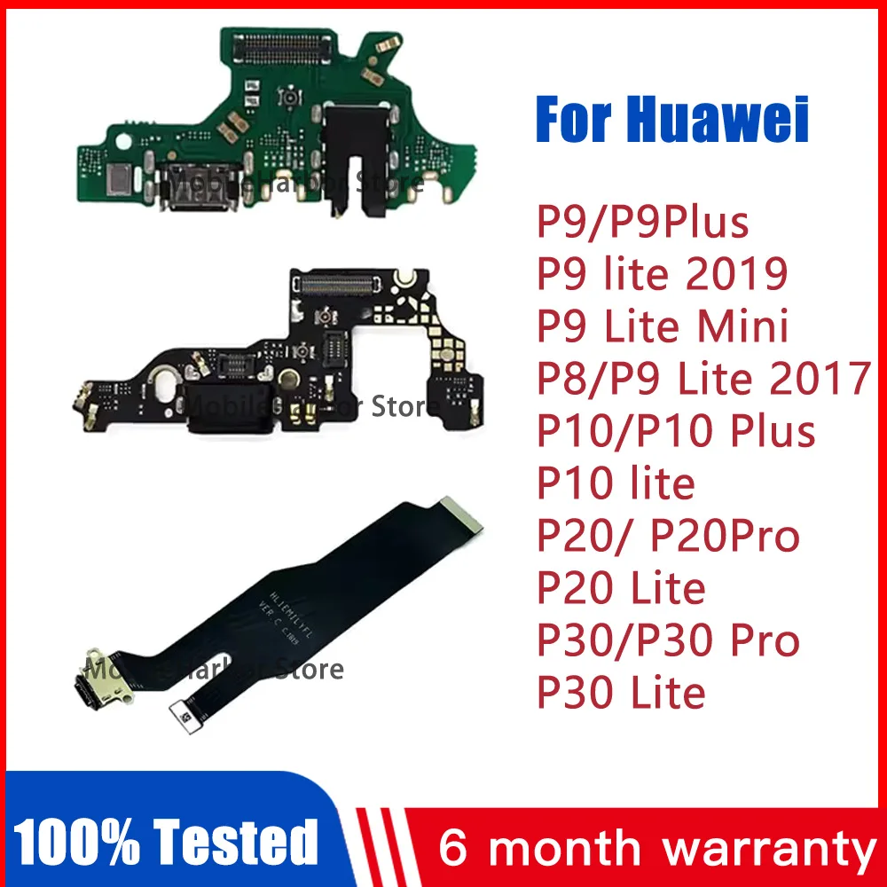 USB Charging Board For Huawei P8 P9 P10 P20 P30 Pro Plus Lite Mini 2016 2017 USB Charger Port Charging Dock Connector Flex