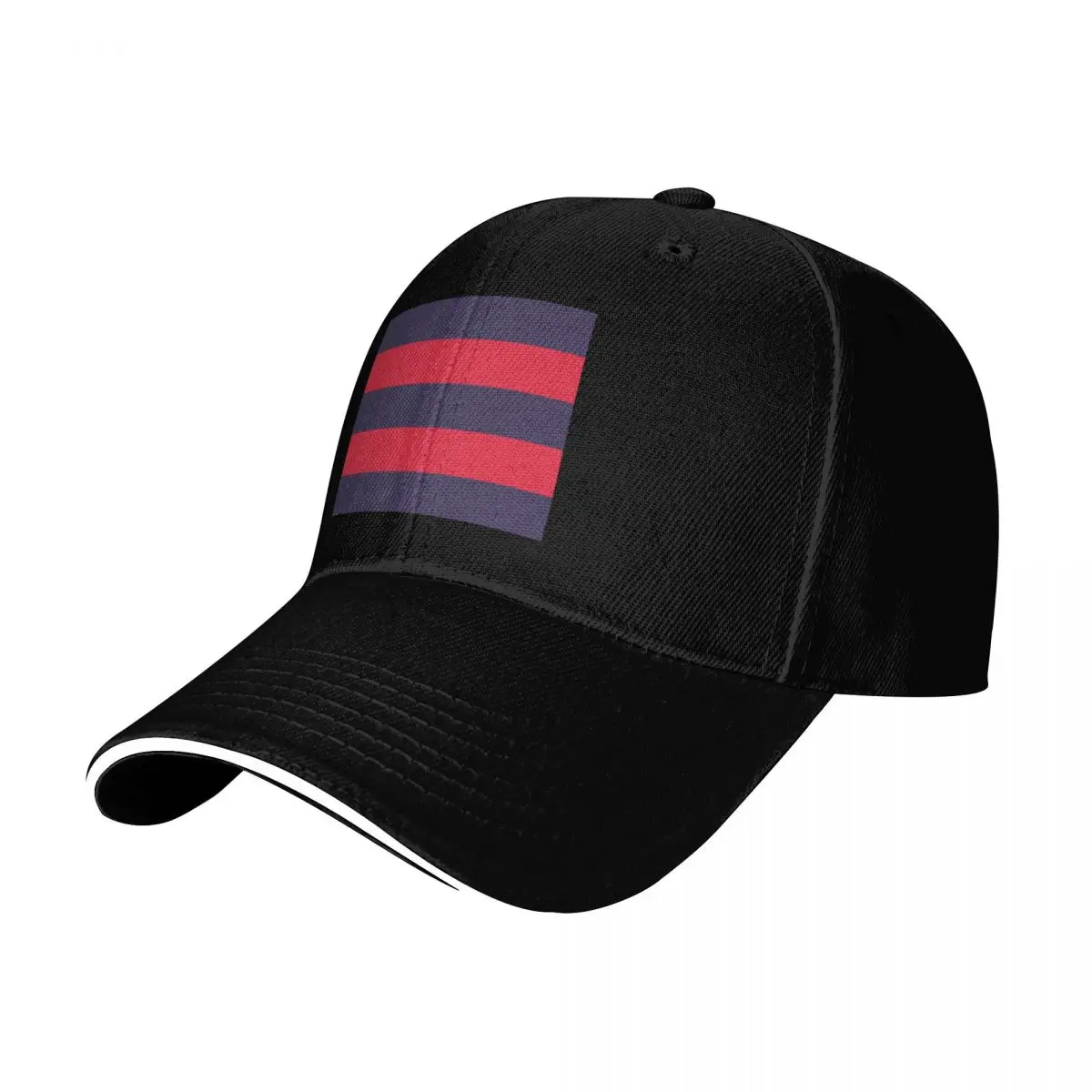 

Large NAVY BLUE and RED Horizontal STRIPES Baseball Cap New In The Hat Visor New In Hat Men's Caps Women's