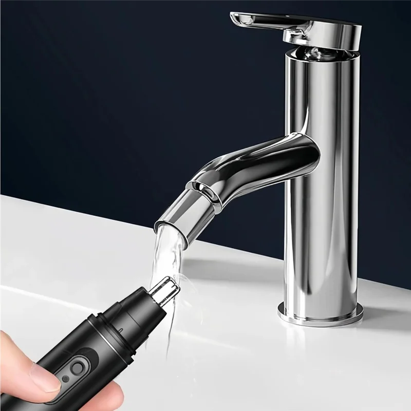 مجموعة أدوات تشذيب شعر الأنف والأذن الدقيقة B13C، رأس مقاوم للماء، أسنان آمنة، فرشاة تنظيف 360 درجة ° شفرات دوارة #4