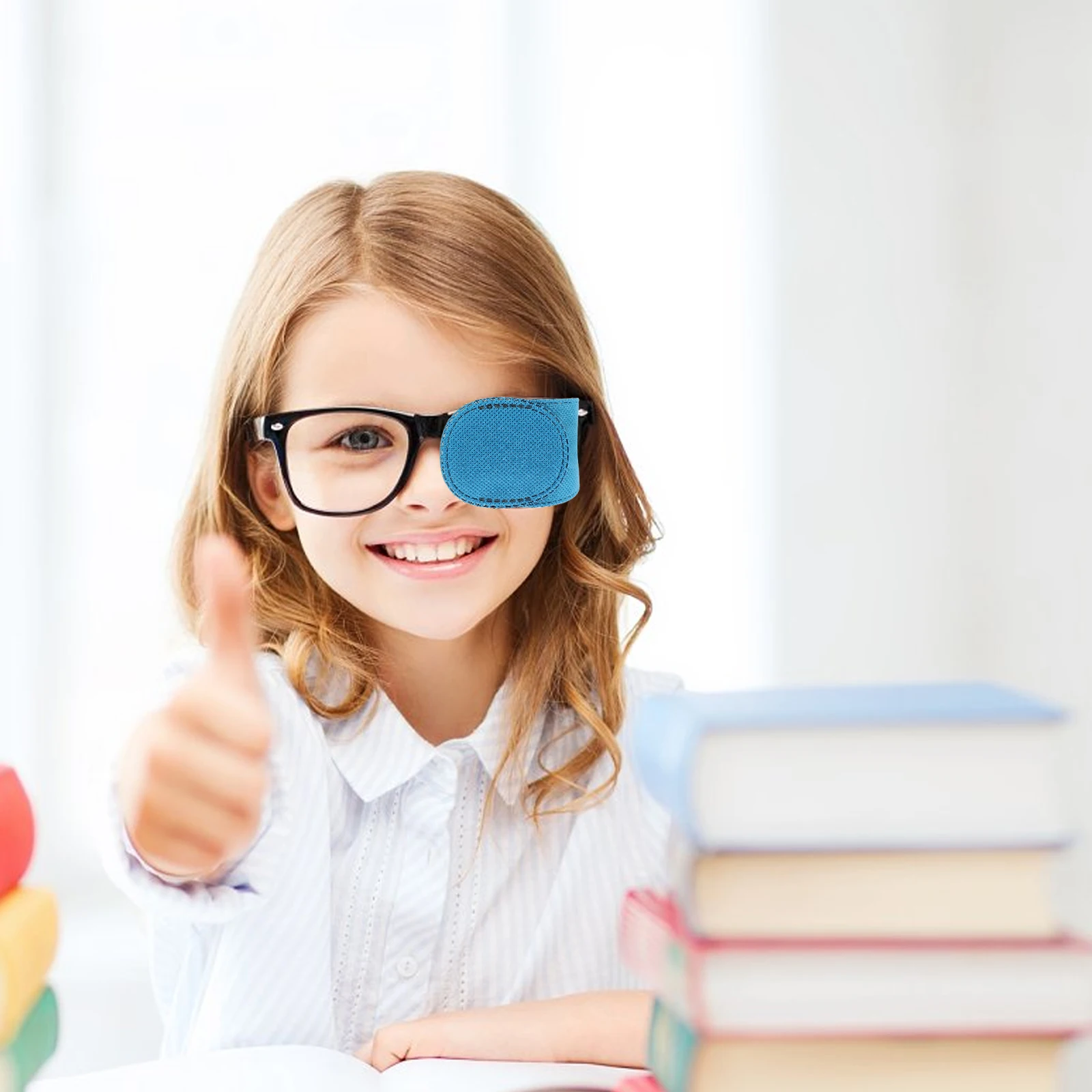 

Monocular Eye Patch for Lazy Eye Amblyopia Medical Rehabilitation Supplies Nonwoven Reusable Full Coverage Non-Adhesive for Kids