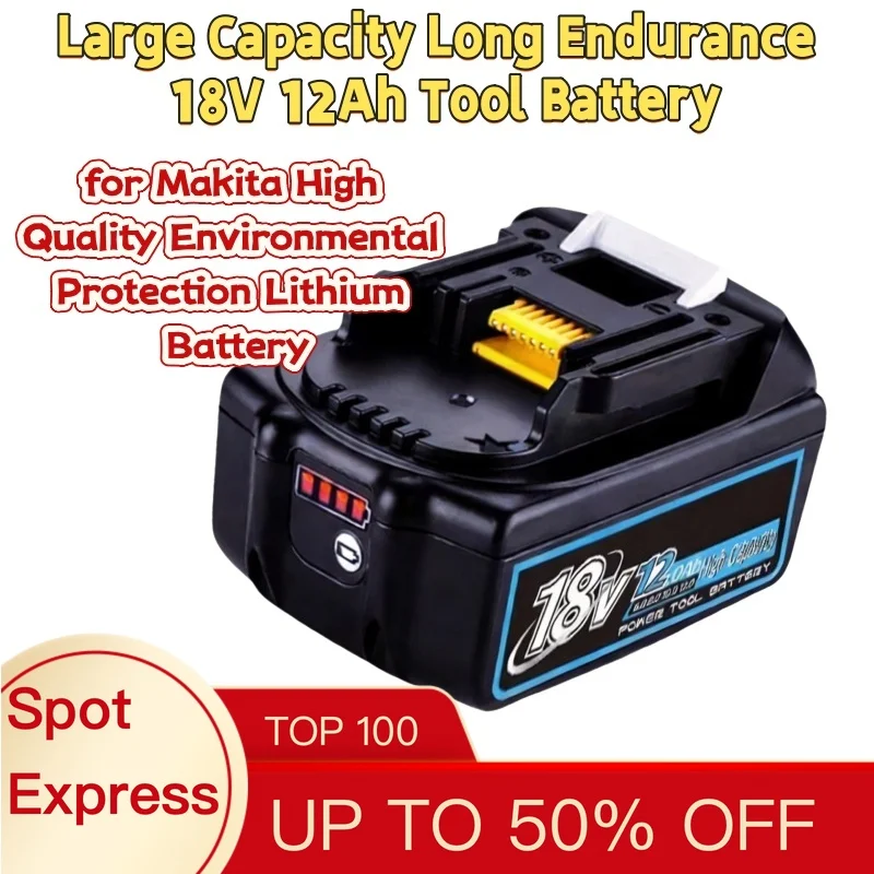 Large Capacity Long Endurance 18V 12Ah Tool Battery for Makita High Quality Environmental Protection Lithium Battery