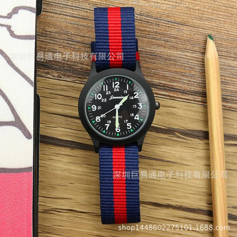 

Foreign Trade Fashion Male and Female students Outdoor Sports Nylon Watch Primary Secondary School Luminous Pointer