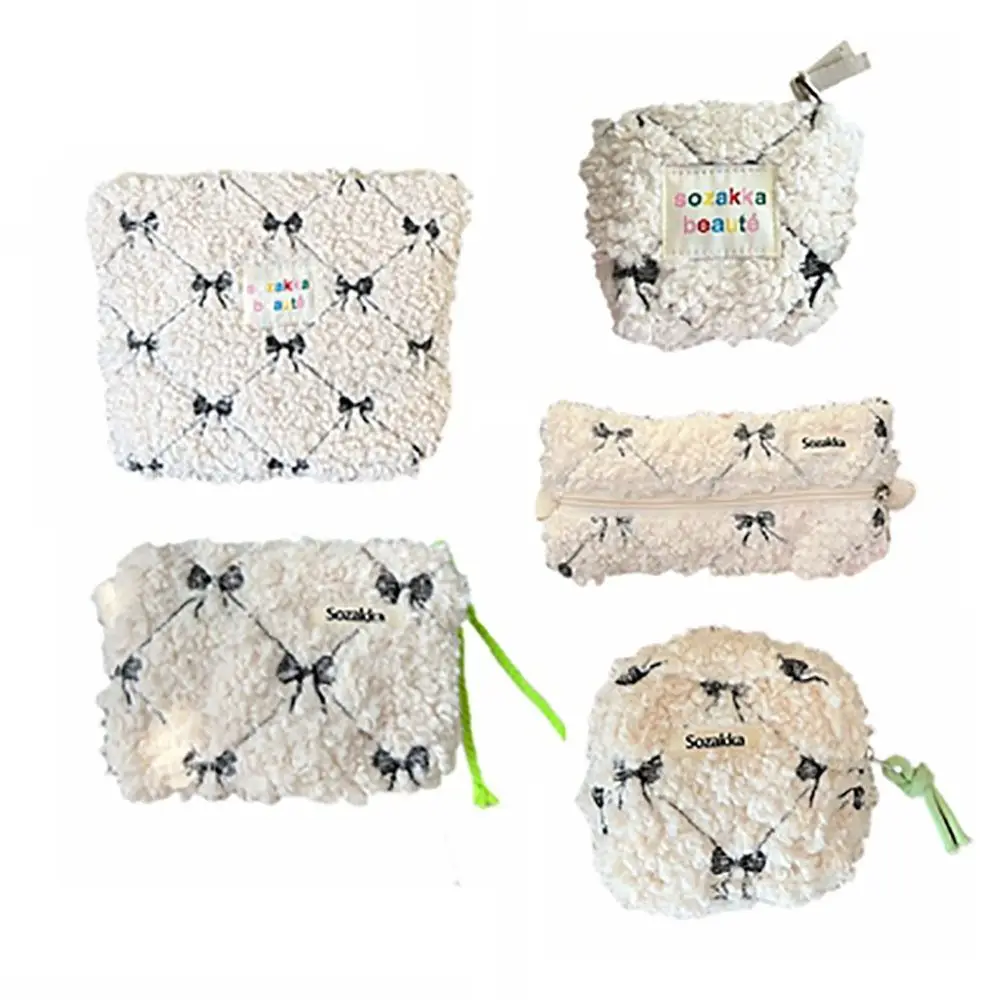 Fashion Lamb Wool Makeup Bag Travel Organizer Storage Bag Toiletry Bag Portable Wash Pouch