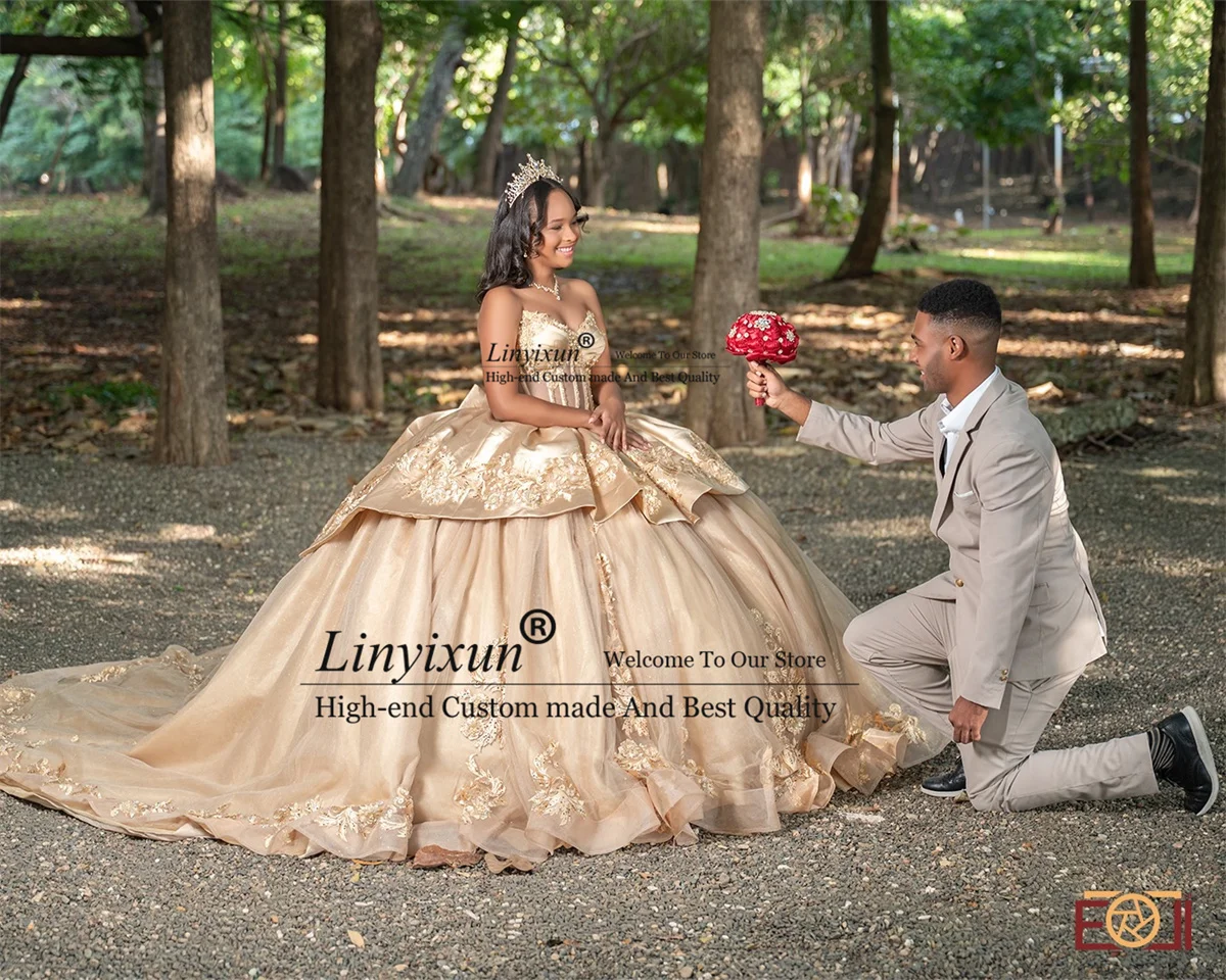 Vestidos de Quinceañera con Apliques de Encaje Mexicano, Vestidos de Gala Personalizados, Vestidos de 15 Años, Elegantes Vestidos de Princesa con Flores 3D, Vestidos Dulces para Quinceañeras