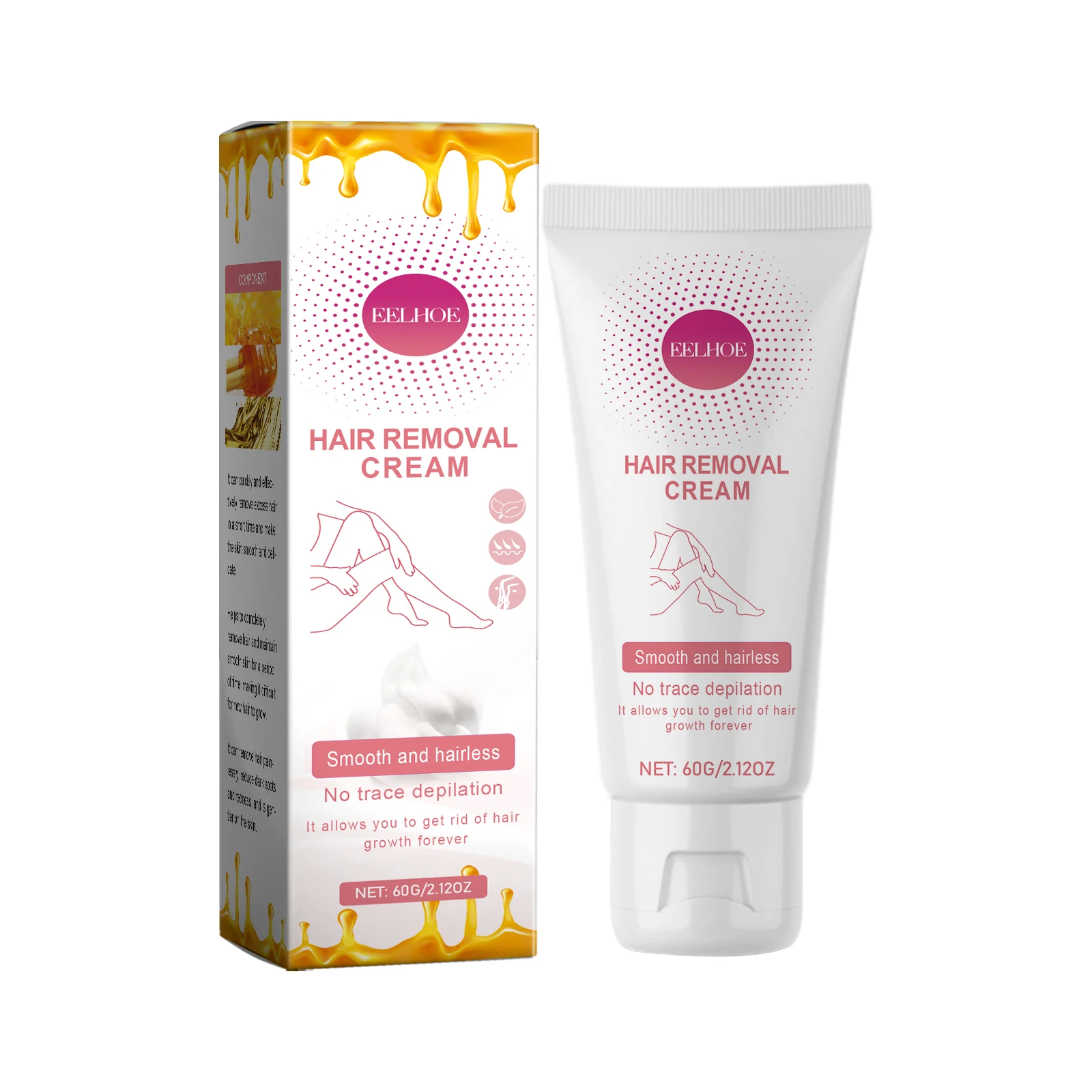 EELHOE Hair Removal Cream Gentle Hair Removal for Face, Lips, and Whole Body, Smooth, Delicate, Moisturizing, Refreshing Hair Removal Cream