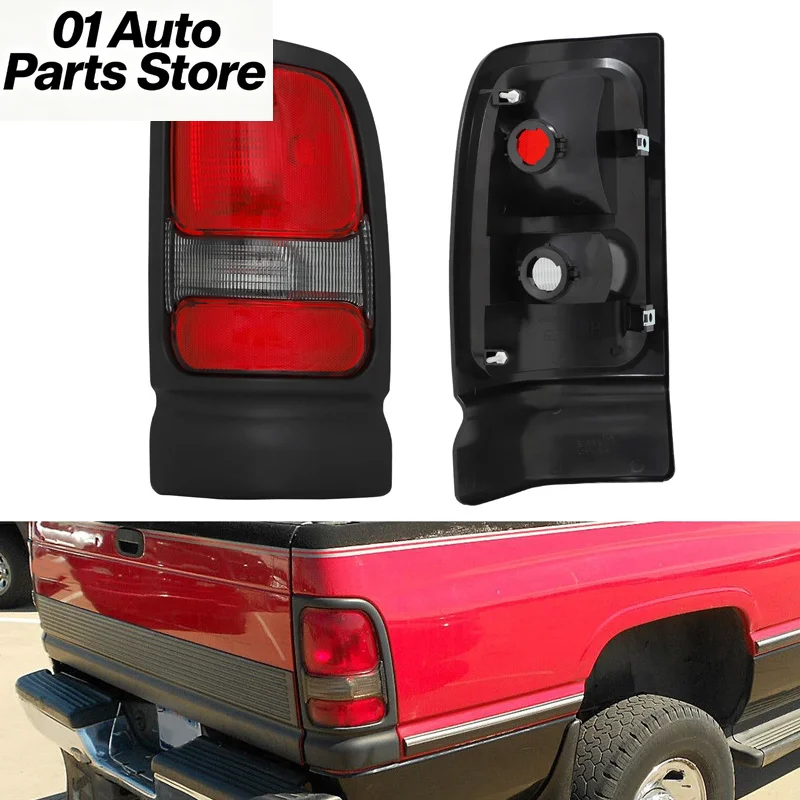 For Dodge Ram 1500 1994-2001 Ram 2500 3500 1994-2002 Tail Light Cover Rear Lamp Housing Brake Light Without Bulbs 55055265AC