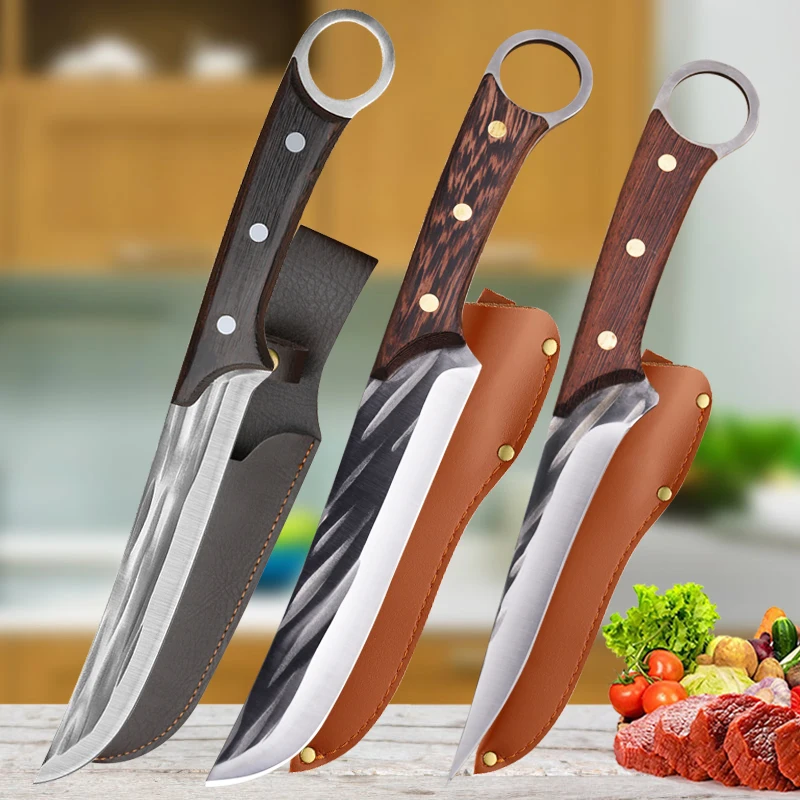 

Kitchen Knives Stainless Steel Meat Cleaver Forged Boning Knife Butcher Knife Vegetable Fruit Knife