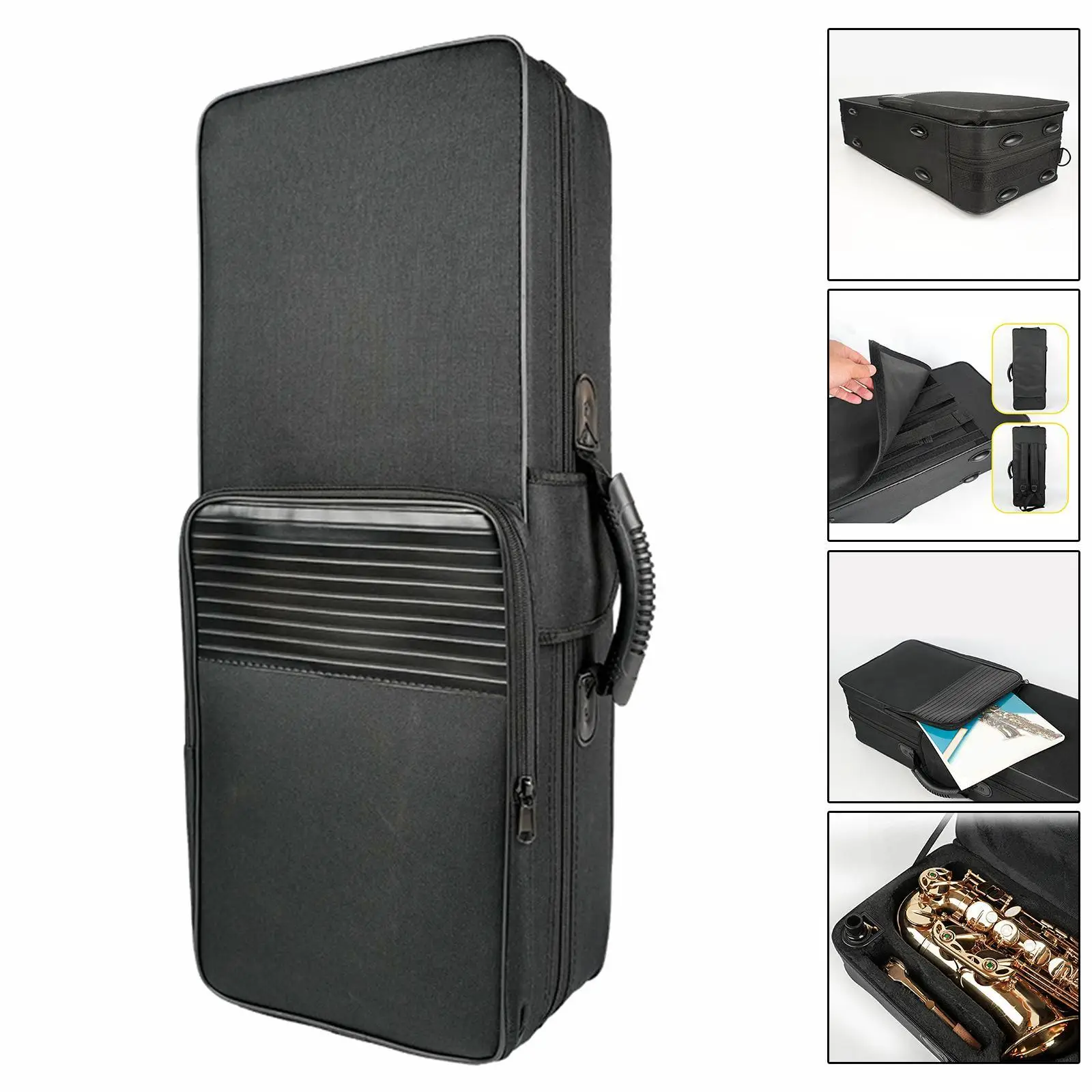 

Alto Saxophone Case Double Shoulder Straps, Gift Beginner, Sturdy, Alto Sax Case Accessories Lightweight Backpackable