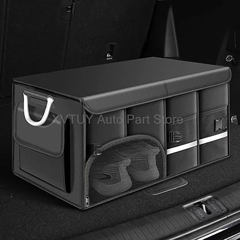

Органайзер для багажника автомобиля, складной ящик из ткани Оксфорд, большая вместимость, несколько отделений для заднего багажника автомобиля, прочный