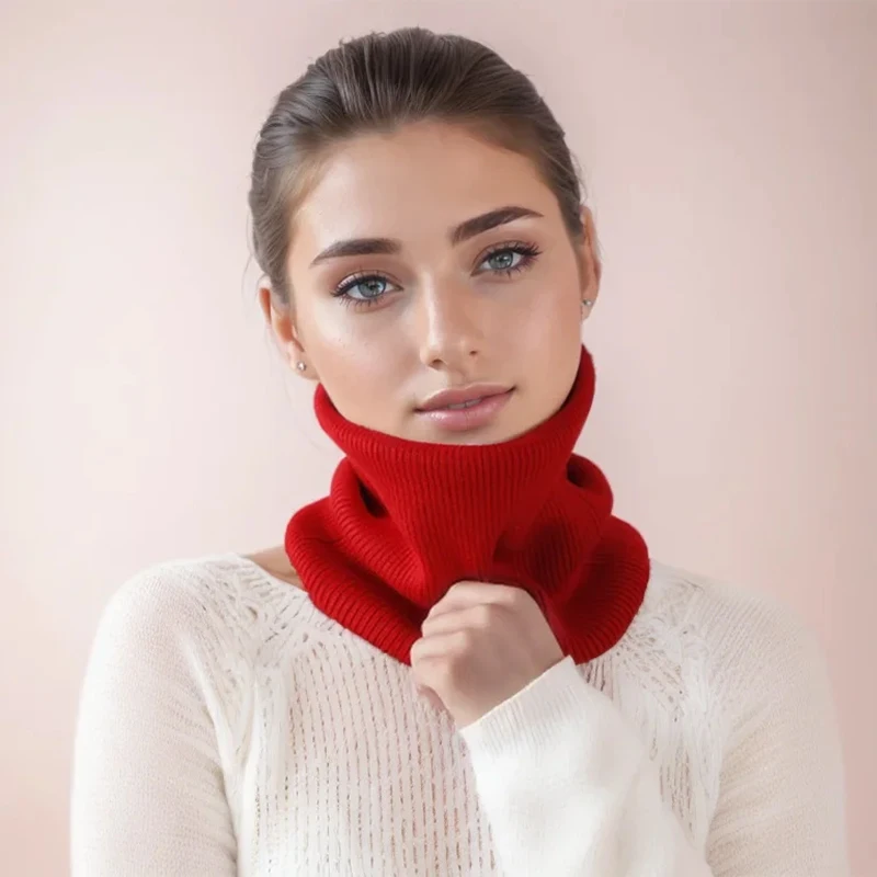 

Шерстяной вязаный снуд, гетры для женщин, шарф в рубчик, кольцо, универсальный утеплитель для шеи, капюшон, воротник, петля, зимняя уличная лыжная мужская одежда