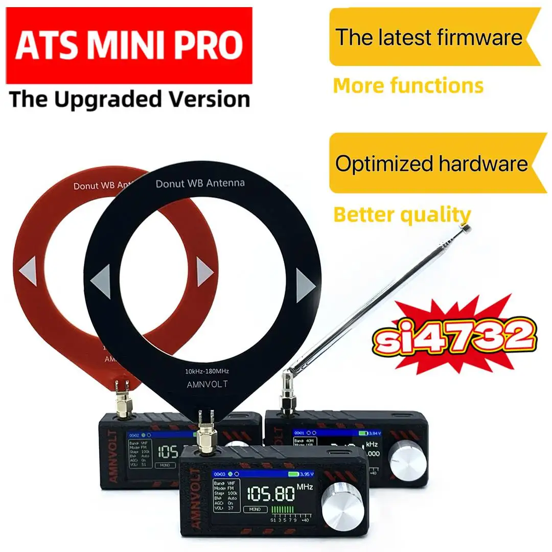 

SI4732 LSB USB AM FM FM/AM Radio 1.9inch IPS Screen Mini Pocket Radio with Antenna HF SW MW VHF Radio Portable Radio