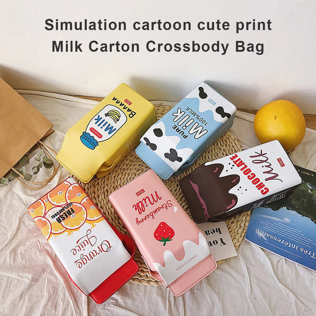 Milk Box Crossbody Purse Bag Lightweight And Portable Gifts For Loved Ones Milk Box Shaped