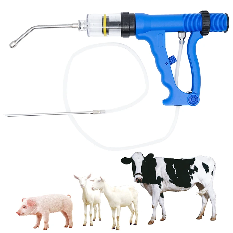 5/10/20/30/50ml Continuous Drench Gun Cattle Sheep Goats Oral & Pour On Animal Continuous Syringe Vaccine Injection Infusion