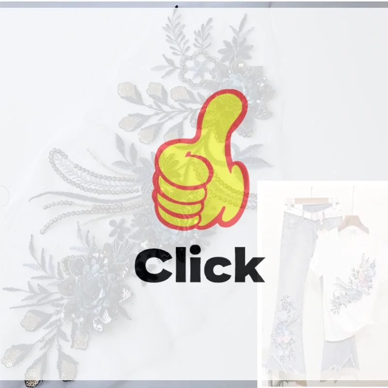 

DIY Embroidered Patches Big Floral Embroidery Patches Long String Flowers Clothes Iron On Patch Decor