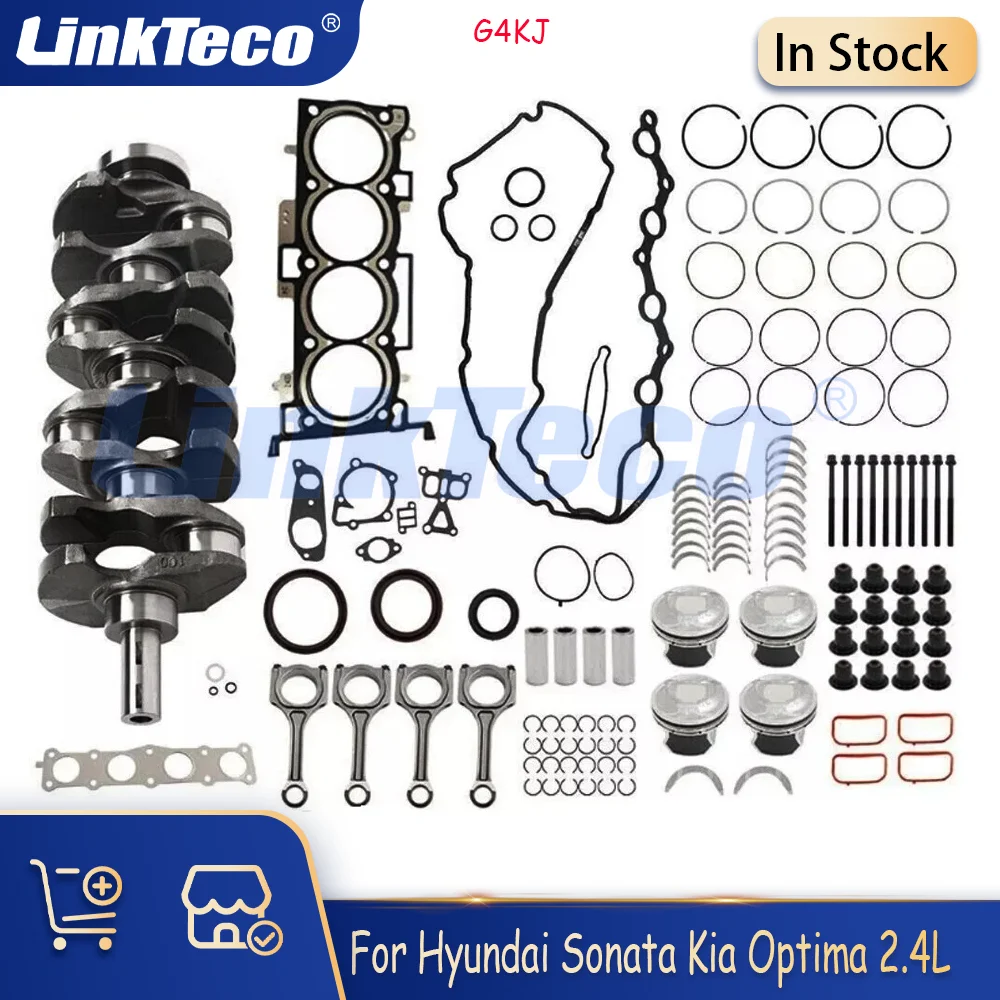 Engine Overhaul Rebuild Kit Full Gasket Set Piston Conrod Fit G4KJ 2.4 L For Hyundai Sonata Kia Optima Sportage 23510-2G500