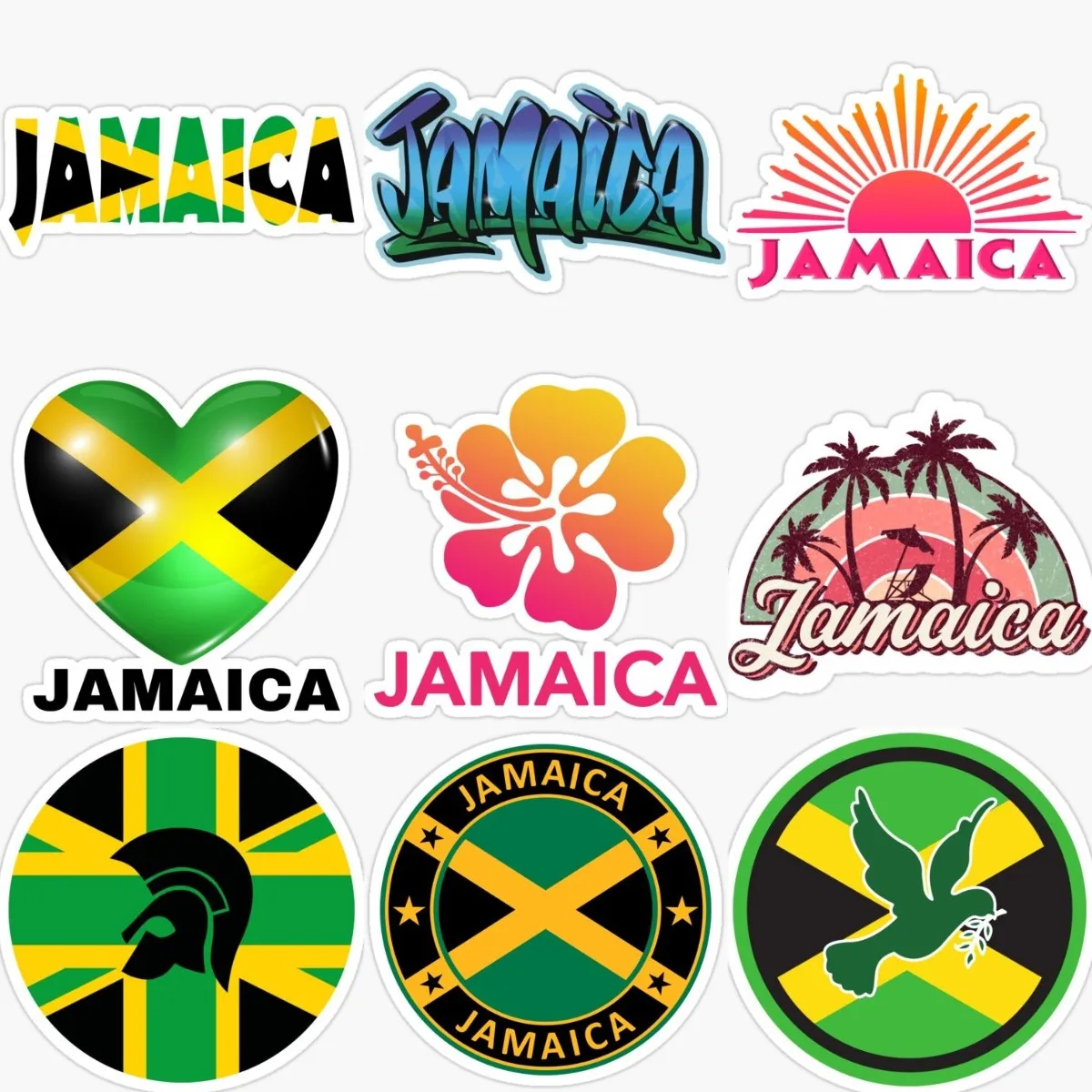 Jamaica Flag Creative Sticker for Covered Scratch Decorate Car Window Truck Motorcycle Bicycle Van Wall Helmet Decal Accessories