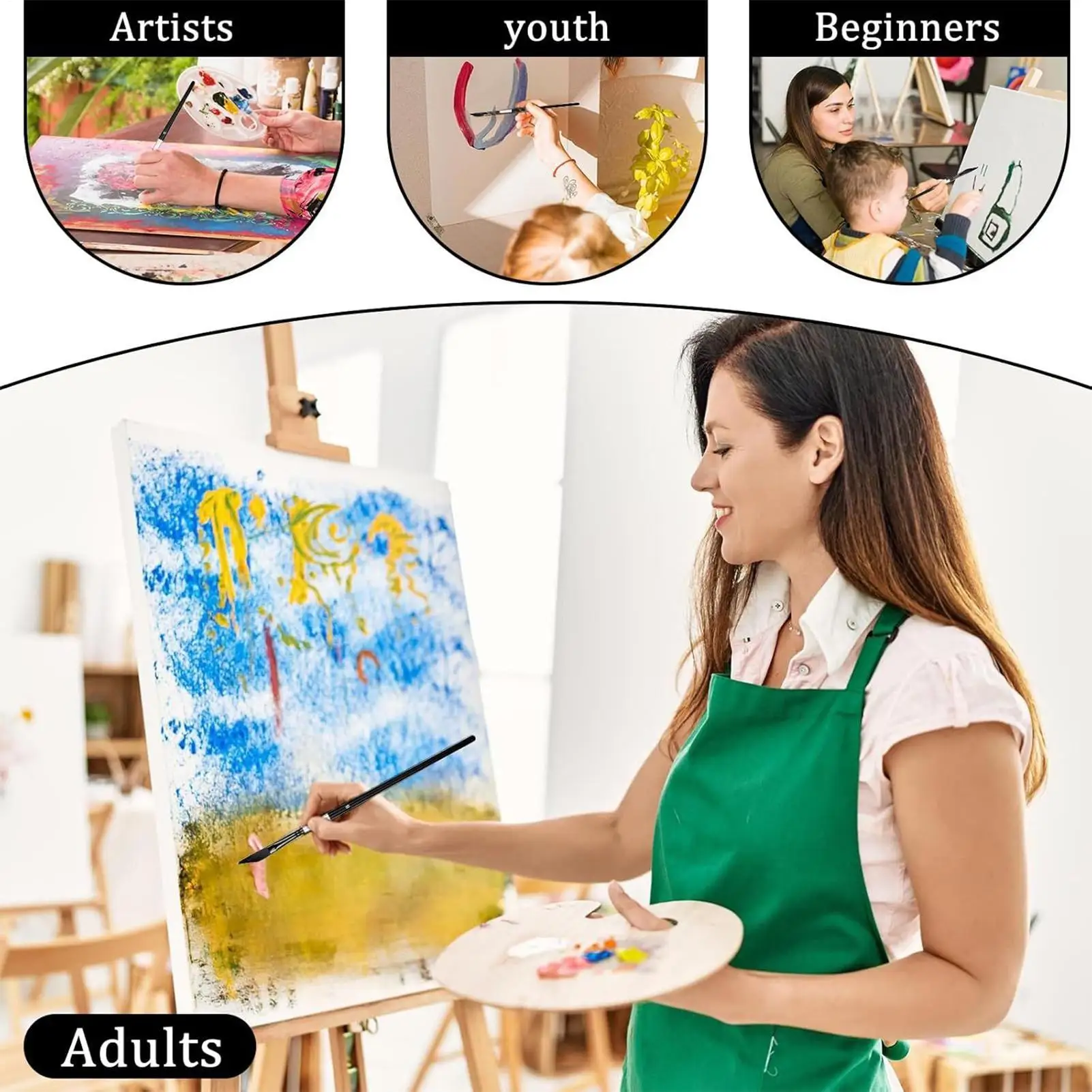 Paint Brush Set Miniature Detailing Drawing Art Supplies Artist Paintbrushes For Acrylic For Oil Watercolor Canvases Rock Body