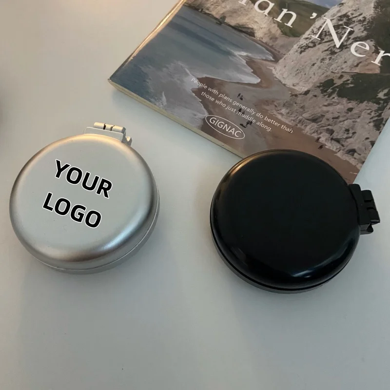【Logo Custom】50Pcs Customized Ins Style Silver Circular Folding Integrated Airbag Massage Comb Enterprise Customized Gift