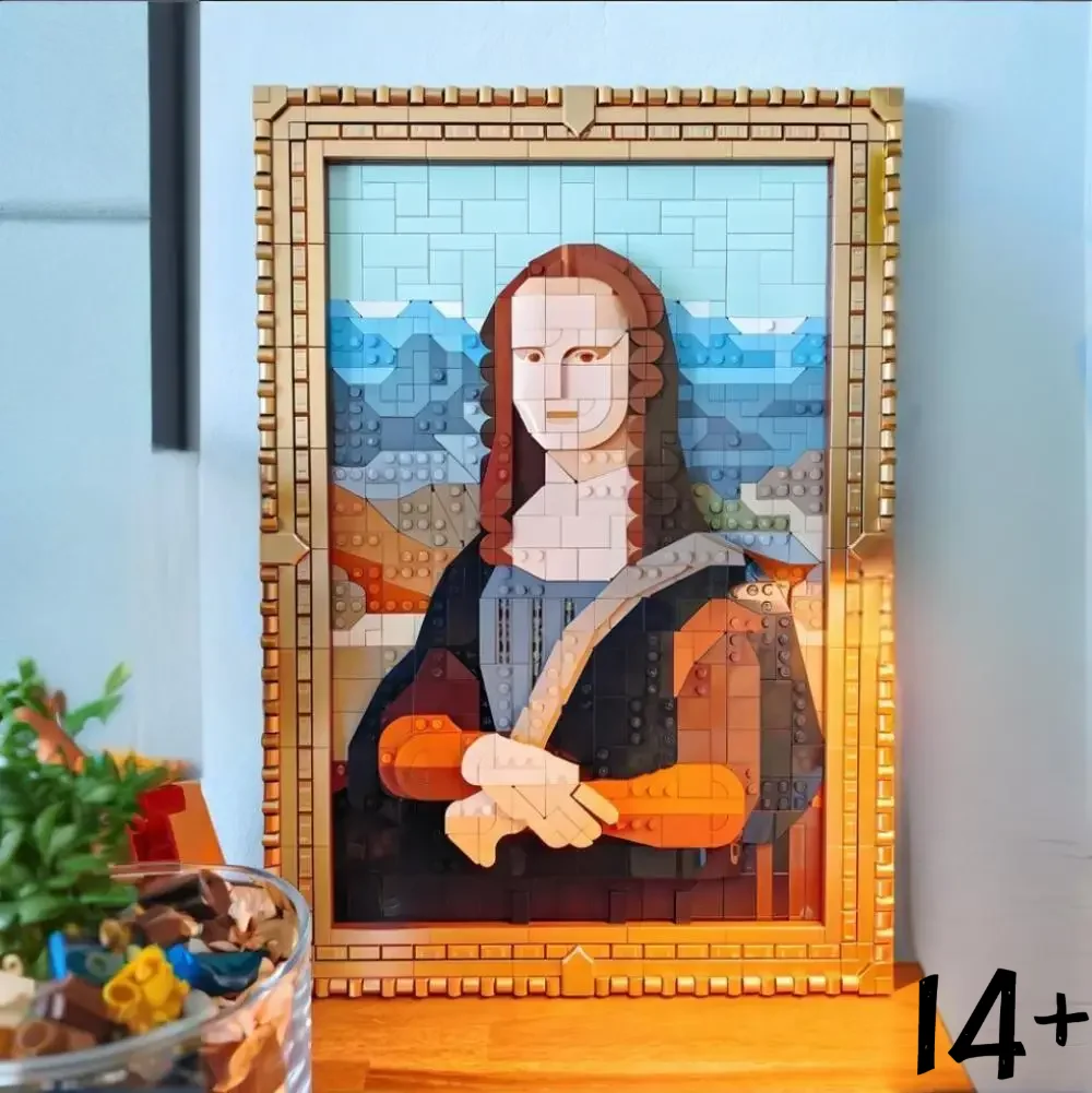 

World Famous Painting 3d Art Art and crafts Da Vinci Mona Lisa Pixel Masterpiece Home Decor Assembled Model Toy 31213 Kids Gifts