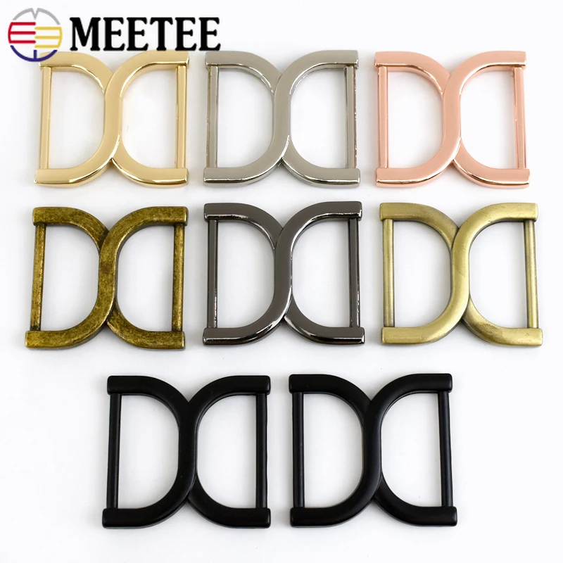 

Meetee 10-50Pcs 25mm Square Adjust Buckles Shoes Sliders Garment Belt Buckle Handbag Strap Metal Ring Hook Hardware Accessoriess