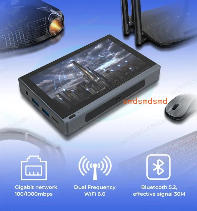 5.5 Inch Fanless Touch Screen Mini PC Windows 11 Pro Intel J4105 Full Capability Portable Desktop Computer