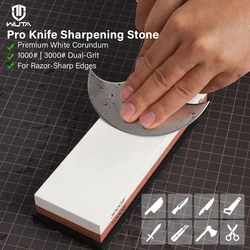 WUTA Pro Knife Sharpening Stones Water Whetstone Leather Knife Sharpener White Corundum DIY Grinding Tools Dual-Grit 1000/3000