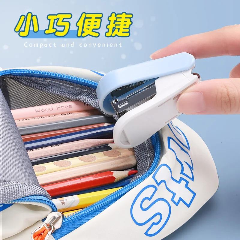 Cartoon Stapler Mini Stapler Set Cute Student Stationery Bookbinding Machine Test Paper Stapler School Gift Office Accessories