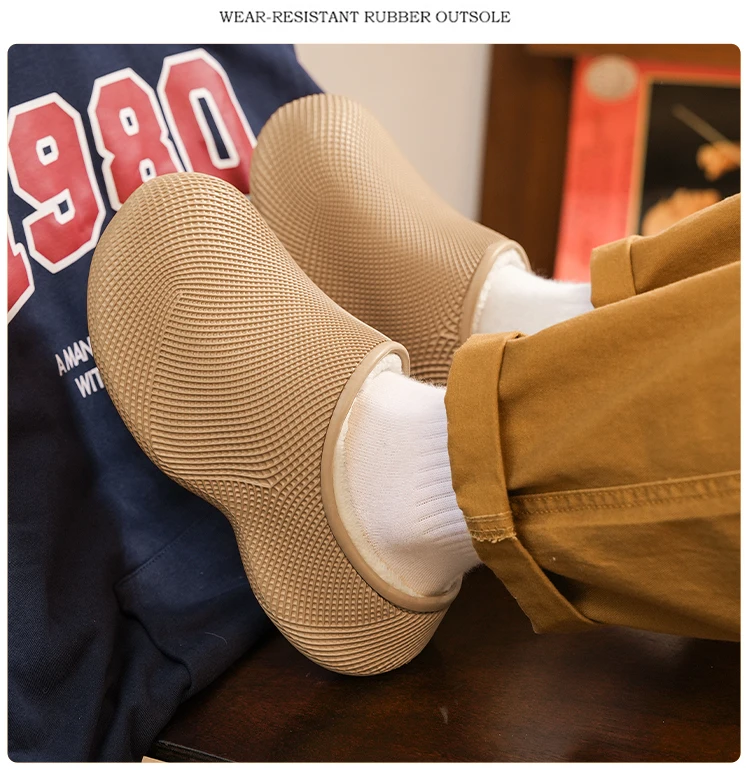Baumwoll-Hausschuhe für Paare, neue Herbst- und Wintermodelle, mit Samtfutter versehen, geeignet für den Innen- und Außenbereich, rutschfeste und warme Baumwollschuhe. – Detail 14