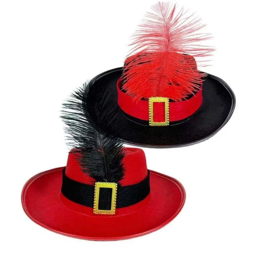 Fashion Vintage Children's Feather Top Hat Black with Feathers Gentleman Cap Jazz Cap Performance Prop Hat Party Costume - view 2