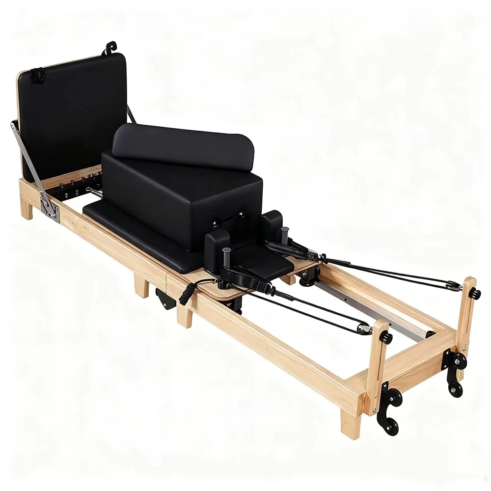 Oak Pilates Reformer Bed – Opvouwbaar ontwerp voor thuis & commerciële fitnessstudio's