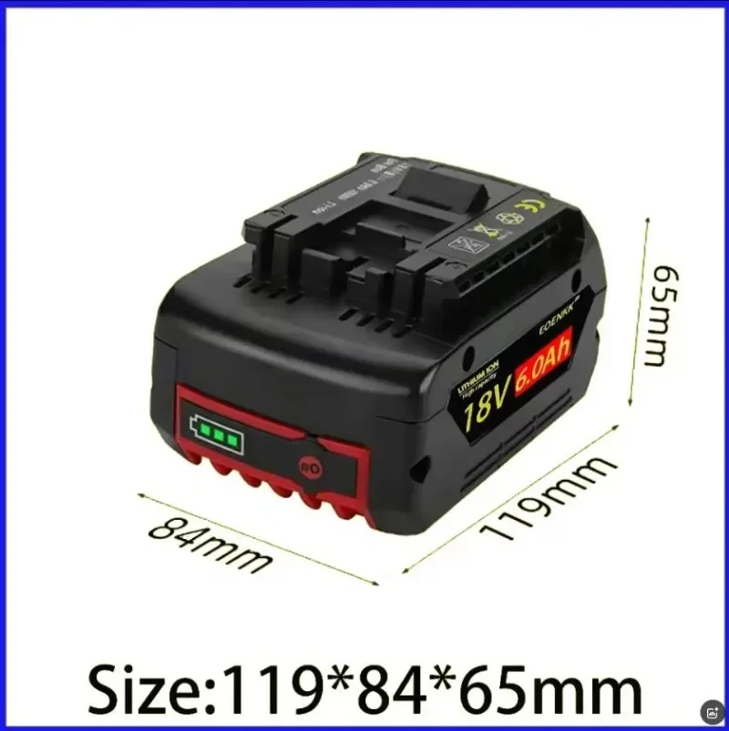 brand-new 6.0Ah Battery Original for Bosch 18V Professional GBA GBH GSR GSB BAT618 BAT609 BAT620 Replacement Battery