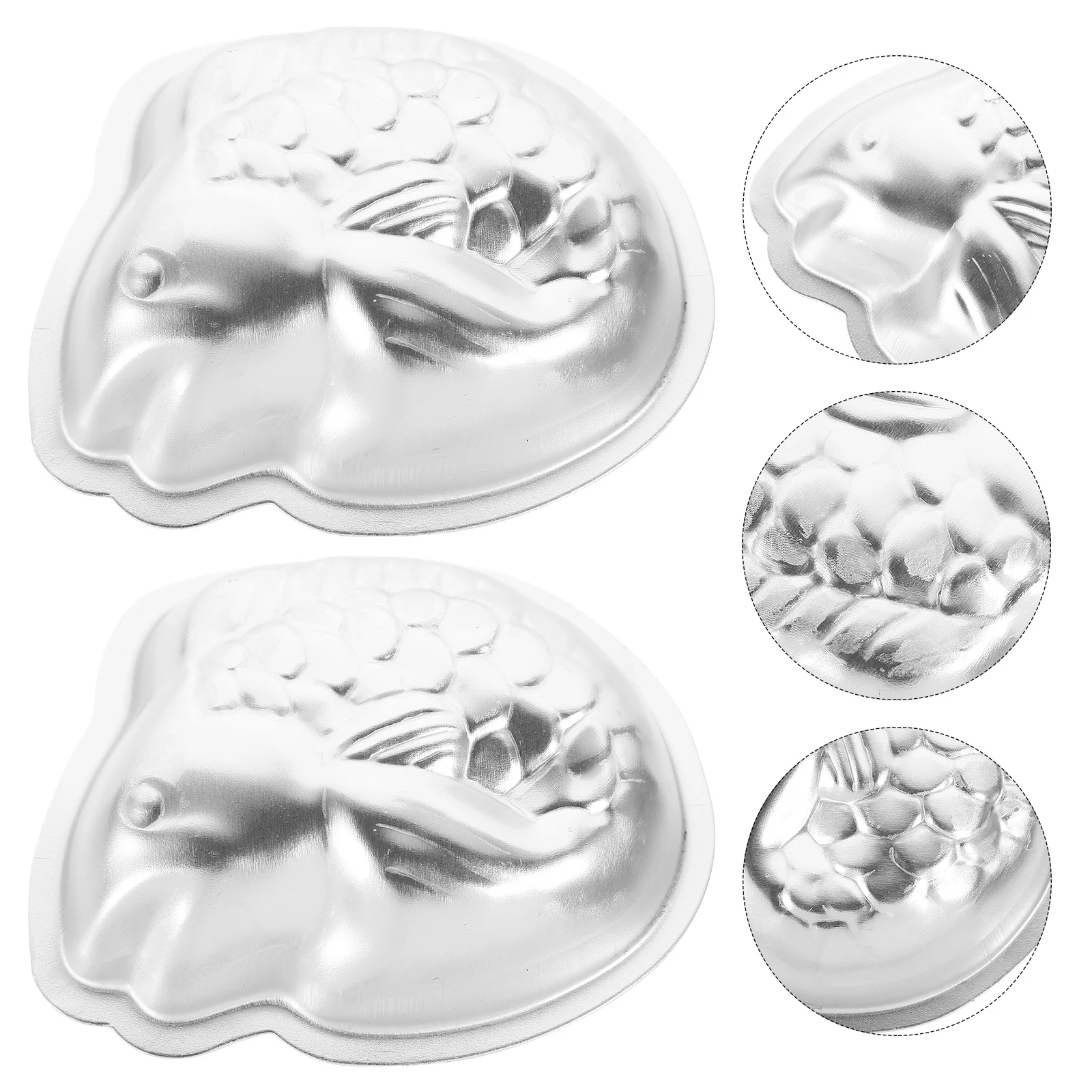 

2 pcs Fish Shape Rice Cake Mold Aluminium Alloy Pudding Jelly Mousse Baking Tool Diy Chocolate Heat-Resistant Kitchen Supply