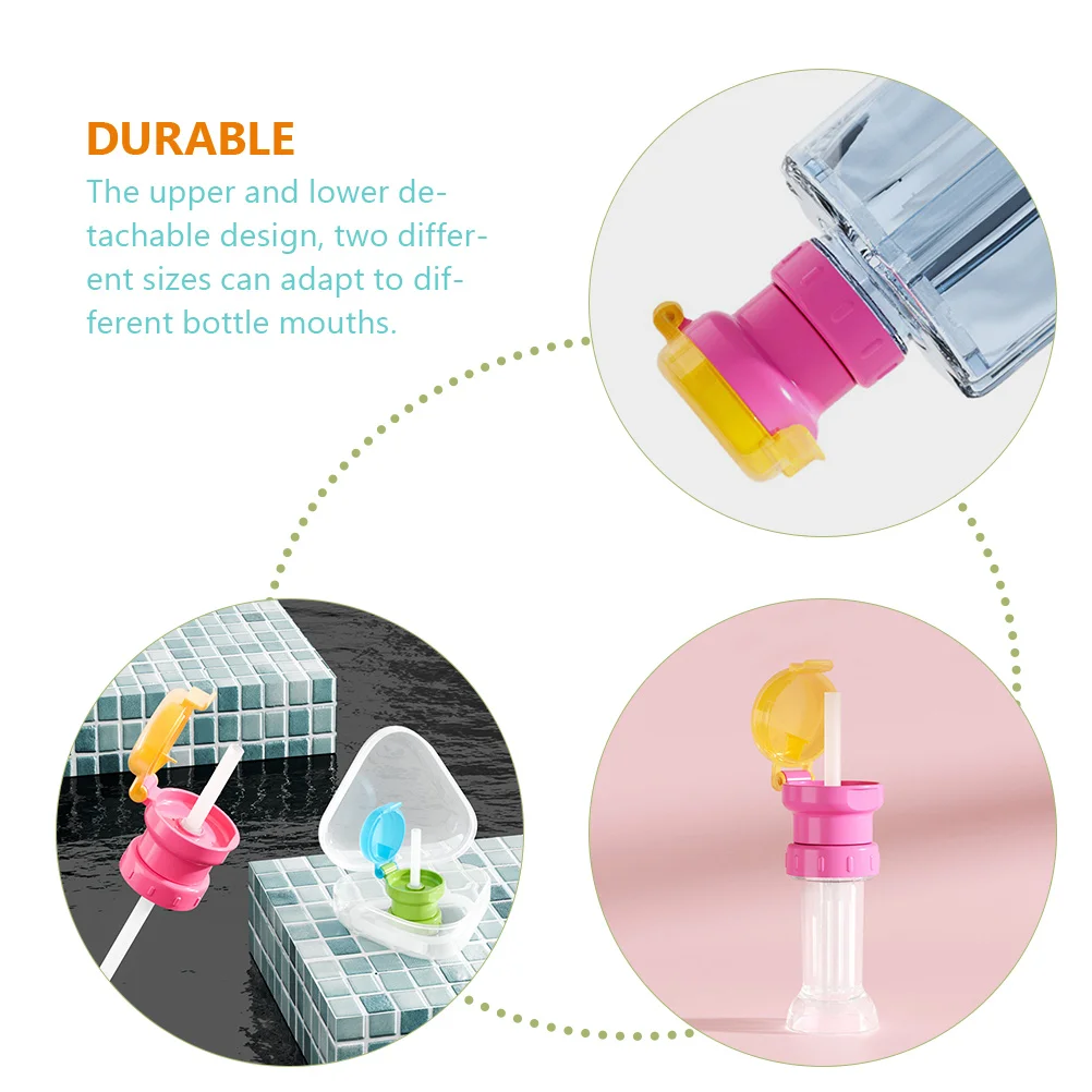 

2Pcs Anti Leak Bottle Mouth Covers Easy Clean Transparent PP Food Grade Sippy Caps for Kids Toddler Travel Red Nozzle Baby