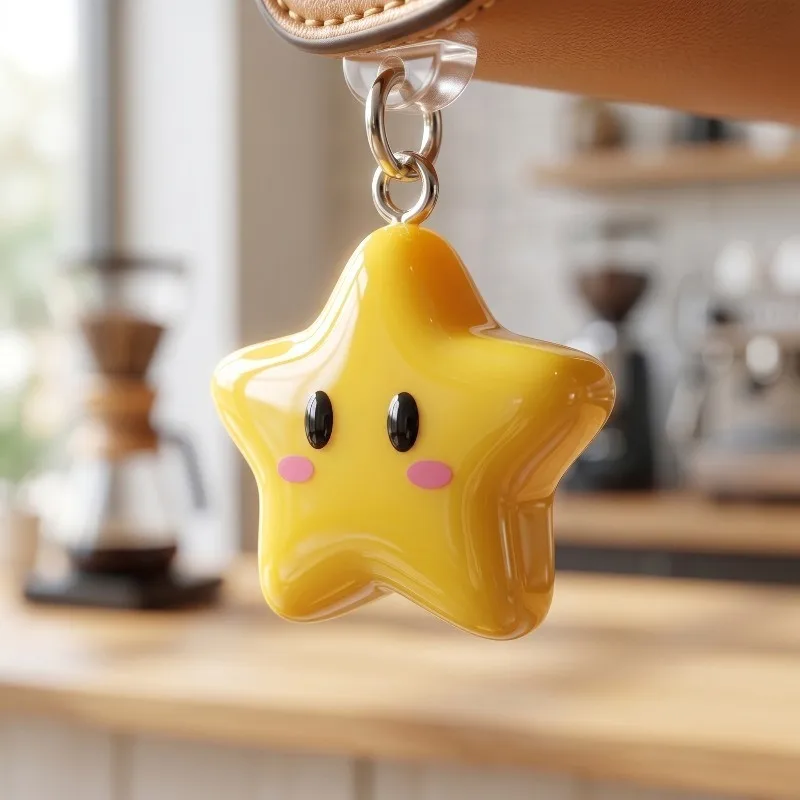 Lindo Tapón de Polvo para Teléfono Estrella Amarilla 3D Accesorios Decoración Colgante Para iPhone Para Samsung Tipo-C Puerto de Carga 5