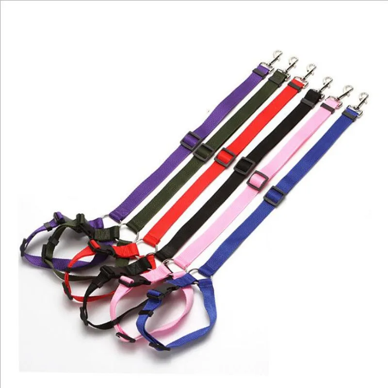 

Dog Car Seat Belt Headrest Restraint Adjustable Safety Leash Tether Travel Pet Harness Nylon No Pull for Small Medium Large Dogs