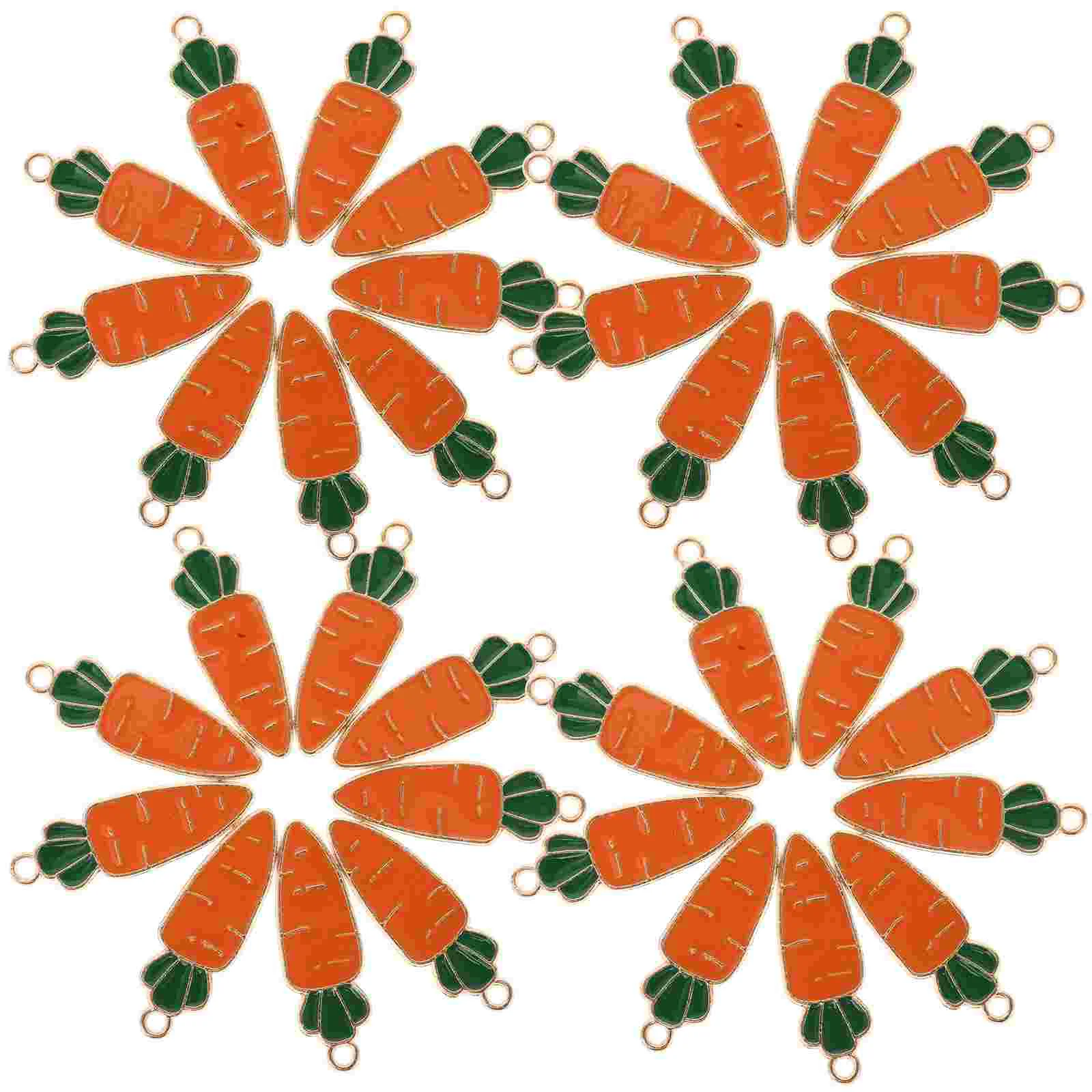 

50 Pcs Locket Carrot Accessories Alloy Accessory Cartoon Charm Filler Pendant Easter