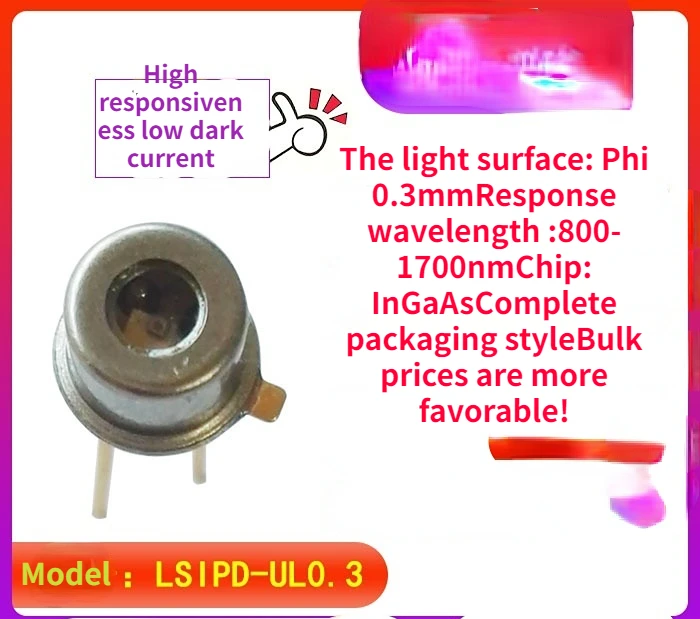 

3piecesLSIPD-UL0.3 Beijing Minguang 800-1700nm300um InGaAs PIN Photodetector Diode