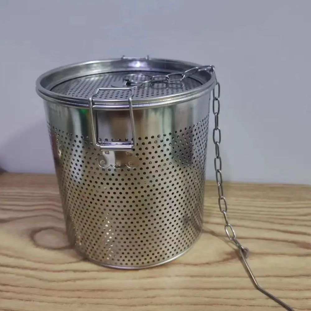 Nuevo Jaula para condimentos de acero inoxidable, herramientas de cocina, cesta, colador de condimentos, cesta redonda para especias