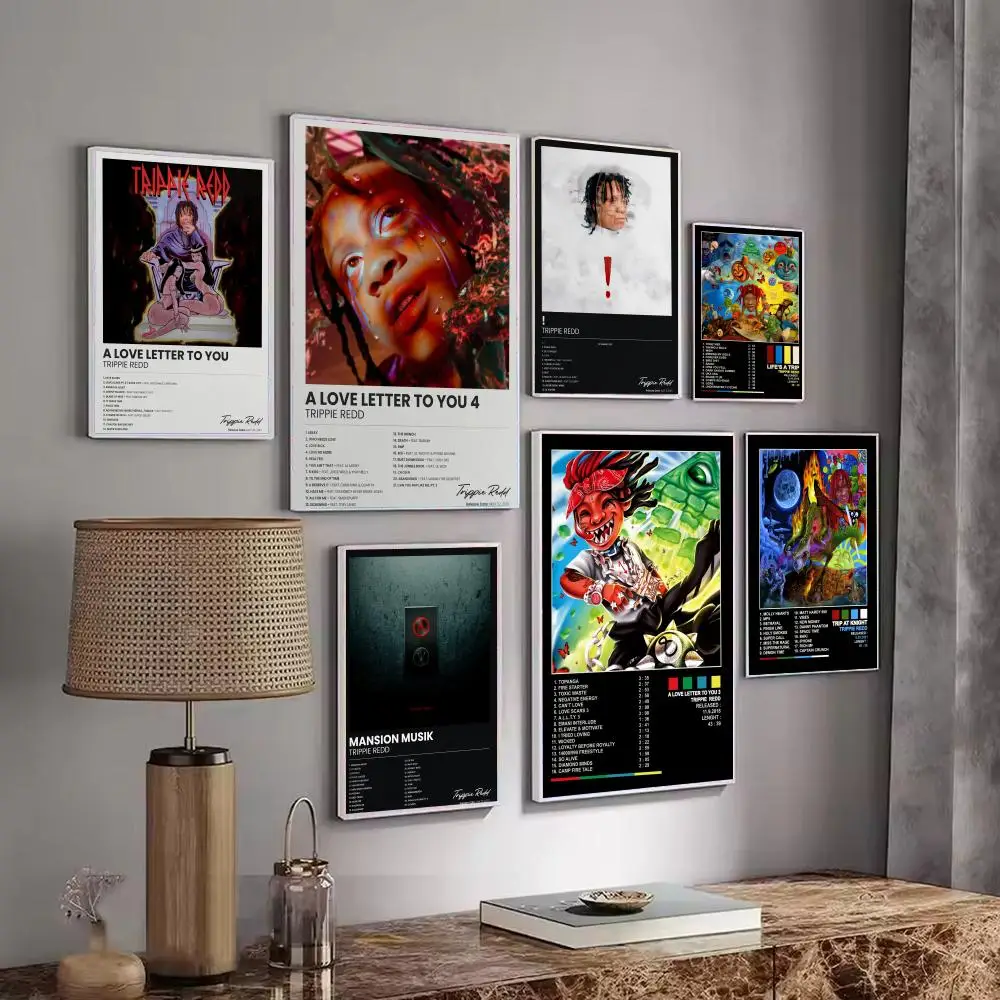 Rapper Music Pop Album T-Trippie Redd Poster Decorative Wall Art Stickers Mural Photo Print for Home Living Room Hallway Decor
