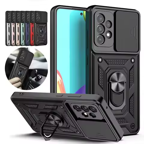 Armor Shockproof Magnetic Ring Stand Holder Case For Samsung Galaxy S24 S23 S22 S21 Ultra S24 Plus S20FE Note 20 10 Lens Cover