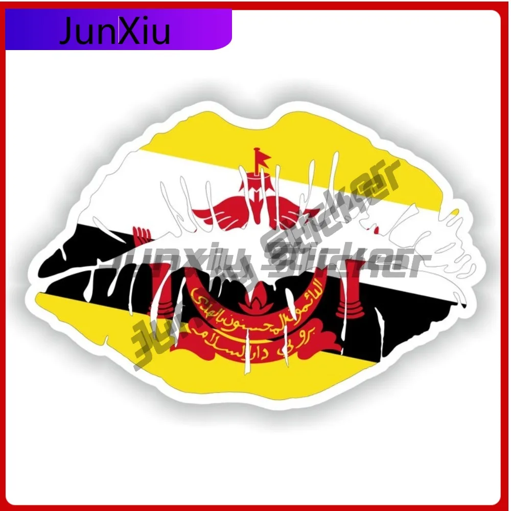 

Brunei Flag Lips National Emblem Sticker Travel Stickers And Decal Real Suv Car Bumper Bicycle Accessories V125 Motorcycle Stick