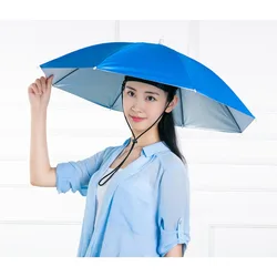 1PC Fishing Hat Umbrella Children Adult Large Hat Head Wearing Umbrella Hat Men and Women Outdoor Folding Weather Umbrella